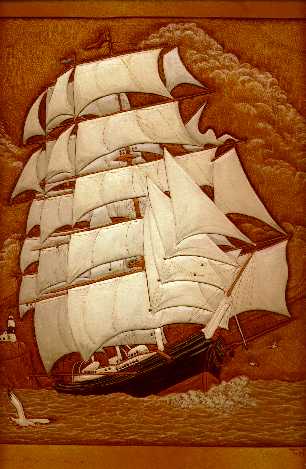 Leather Picture - Sailing Ship